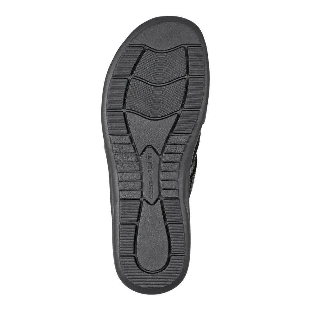 Easy Spirit Women's Westly Strappy Slip On Sandals Black Size 8 W